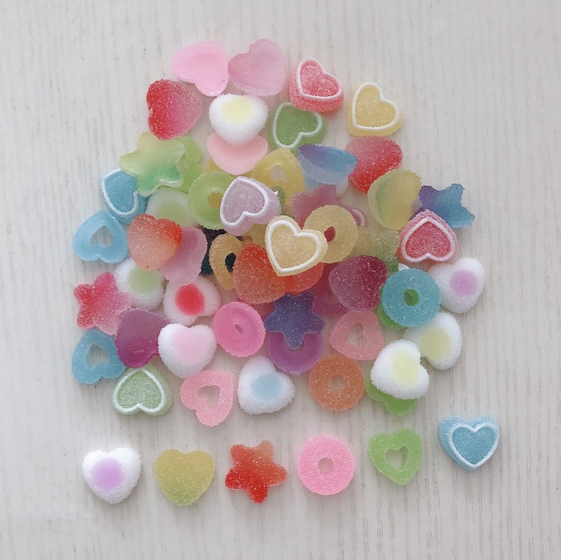 GBSTORE 50 Pcs Mix Fake Candy Resin Charm Flatback Embellishments Making Supplies for Cell Phone Case Scrapbooking Hair Clip Easter DIY Craft Making - Image 5